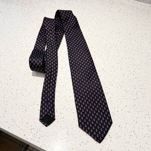 Lanvin Navy and Red Patterned Tie